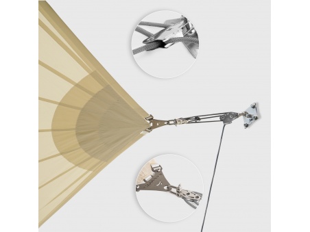 Kit wandmontage Muscle X3 met tractie booster voor schaduwdoeken