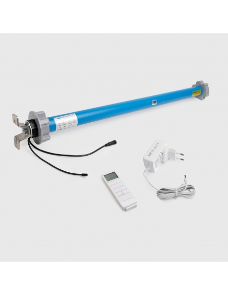 Motorkit + 12v acculader + afstandsbediening - Complete motoriseringskit voor rolgordijnen