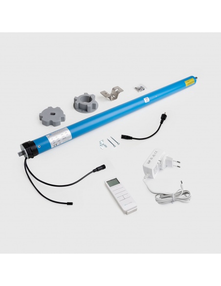 Motorkit + 12v acculader + afstandsbediening - Complete motoriseringskit voor rolgordijnen