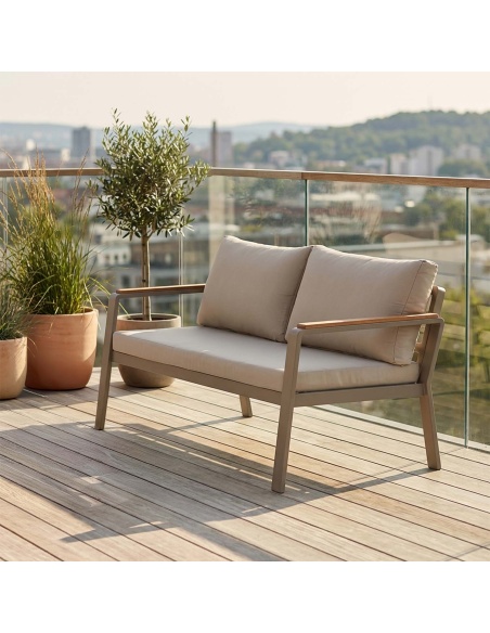Parma: Outdoor lounge set van aluminium en Iroko hout