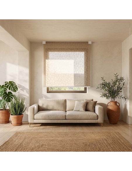 Recta: rolgordijn met geometrische designplaat