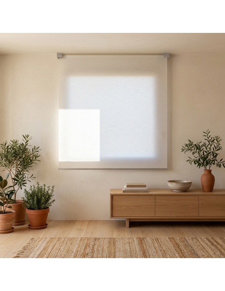 Kyma: rolgordijn met golvende designplaat