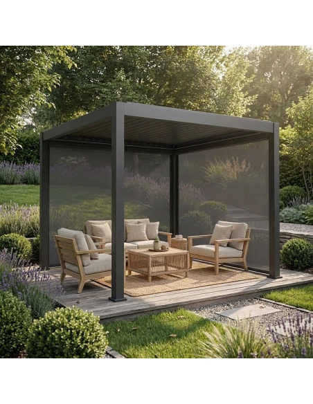 Manual Zip Screen - Zipscreen voor pergola Lyra T6