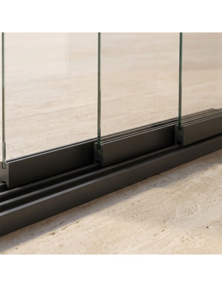 Schuivende glazen wanden voor Lyra T6 - Pergola met glas afgesloten