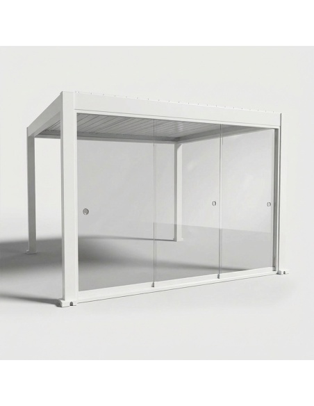 Schuivende glazen wanden voor Lyra T6 - Pergola met glas afgesloten