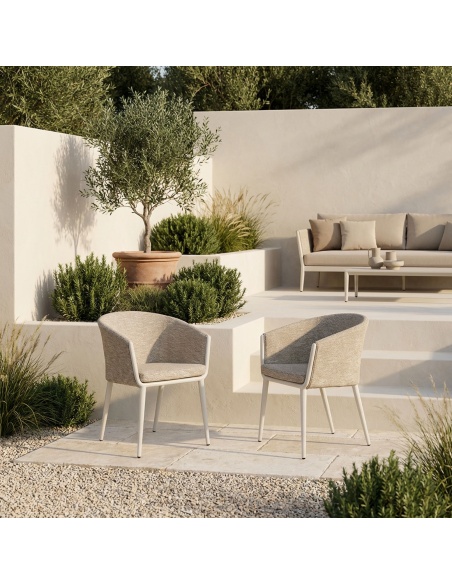 Mitara: Outdoor Eetkamerfauteuil van Doorgeverfd Stof
