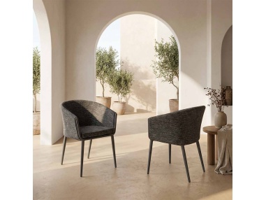 Mitara: Outdoor Eetkamerfauteuil van Doorgeverfd Stof