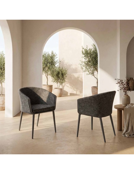 Mitara: Outdoor Eetkamerfauteuil van Doorgeverfd Stof