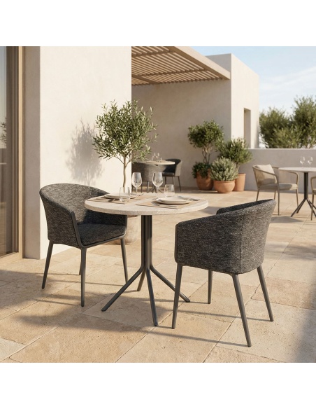 Mitara: Outdoor Eetkamerfauteuil van Doorgeverfd Stof