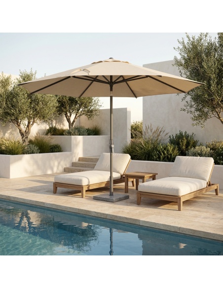 Lybra: Kantelbare Parasol met Centrale Paal en EquiTilt®-Technologie