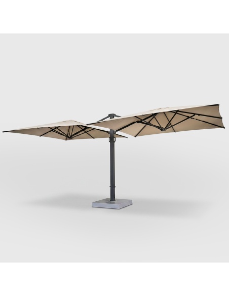 Cygnus Duo: Dubbele Zweefparasol met Zijarm