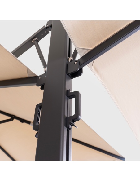 Cygnus Duo: Dubbele Zweefparasol met Zijarm