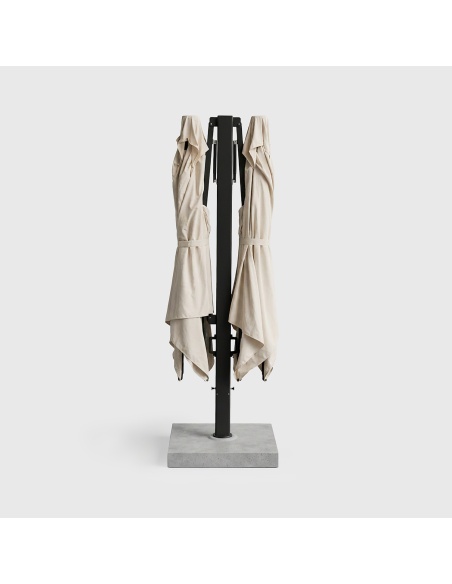 Cygnus Duo: Dubbele Zweefparasol met Zijarm