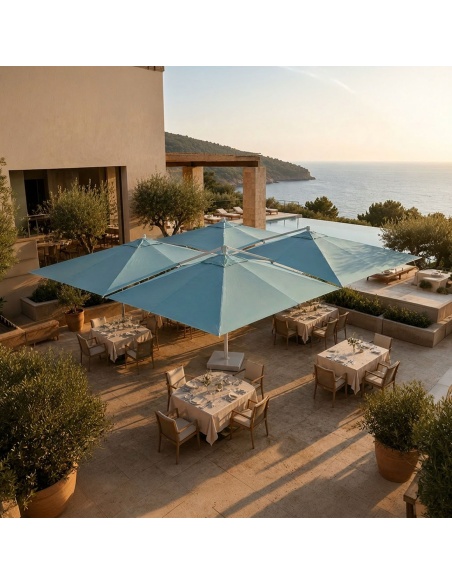 Cygnus Qadro: Zweefparasol met Vier Doeken 6×6 m