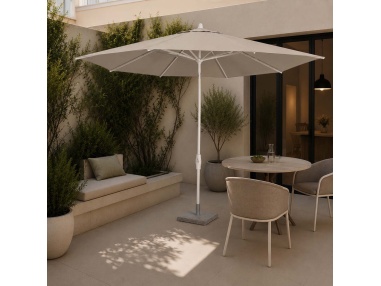 Lybra: Kantelbare Parasol met Centrale Paal en EquiTilt®-Technologie