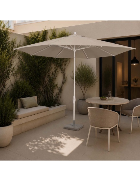 Lybra: Kantelbare Parasol met Centrale Paal en EquiTilt®-Technologie
