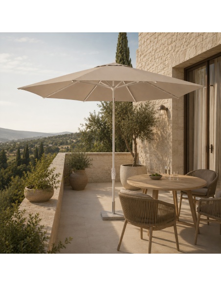 Lybra: Kantelbare Parasol met Centrale Paal en EquiTilt®-Technologie