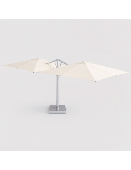 Cygnus Duo: Dubbele Zweefparasol met Zijarm