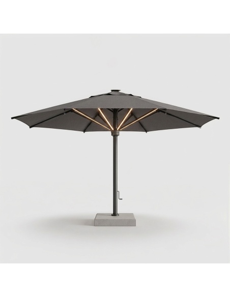 Hydrus: Professionele Parasol met Centrale Mast 5×5 m en Ø6 m