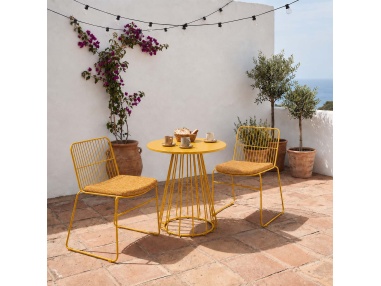 Sydra: set van 2 buitenstoelen van ijzer met frame van ronde staven