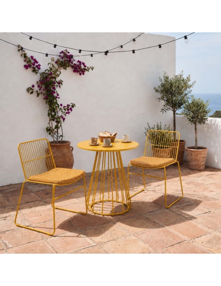 Sydra: set van 2 buitenstoelen van ijzer met frame van ronde staven
