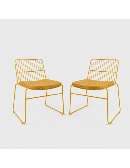 Sydra: set van 2 buitenstoelen van ijzer met frame van ronde staven