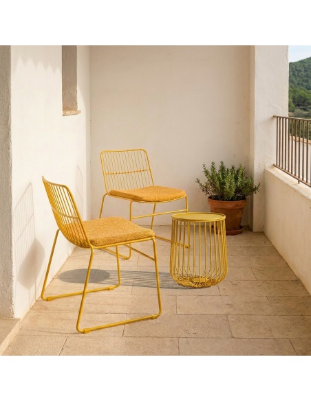 Sydra: set van 2 buitenstoelen van ijzer met frame van ronde staven