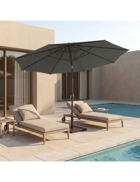 Lybra: Kantelbare Parasol met Centrale Paal en EquiTilt®-Technologie