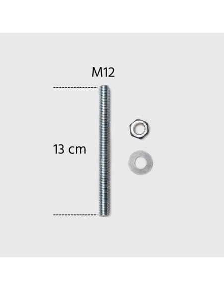 Set van 4 draadstangen van gegalvaniseerd staal M12 lengte 13 cm