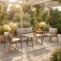 Parma - Tuinlounge van aluminium en Iroko-hout